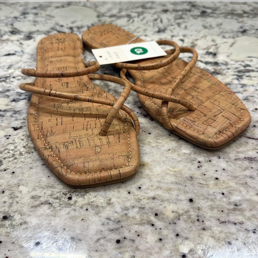 Cork strappy sandals. SIZE 10. NWT.